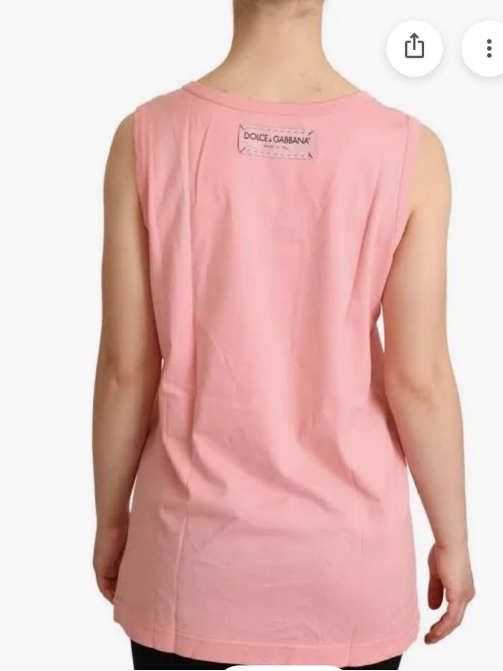 NWT, D&G Light Pink Graphic Heart Tank Motive Crewneck Top Dolce & Gabbana Chic - Picture 5 of 6